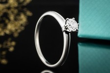 Tiffany & Co Solitär Ring Setting mit Diamant 0,38 Ct in Platin Full Set Schmuck