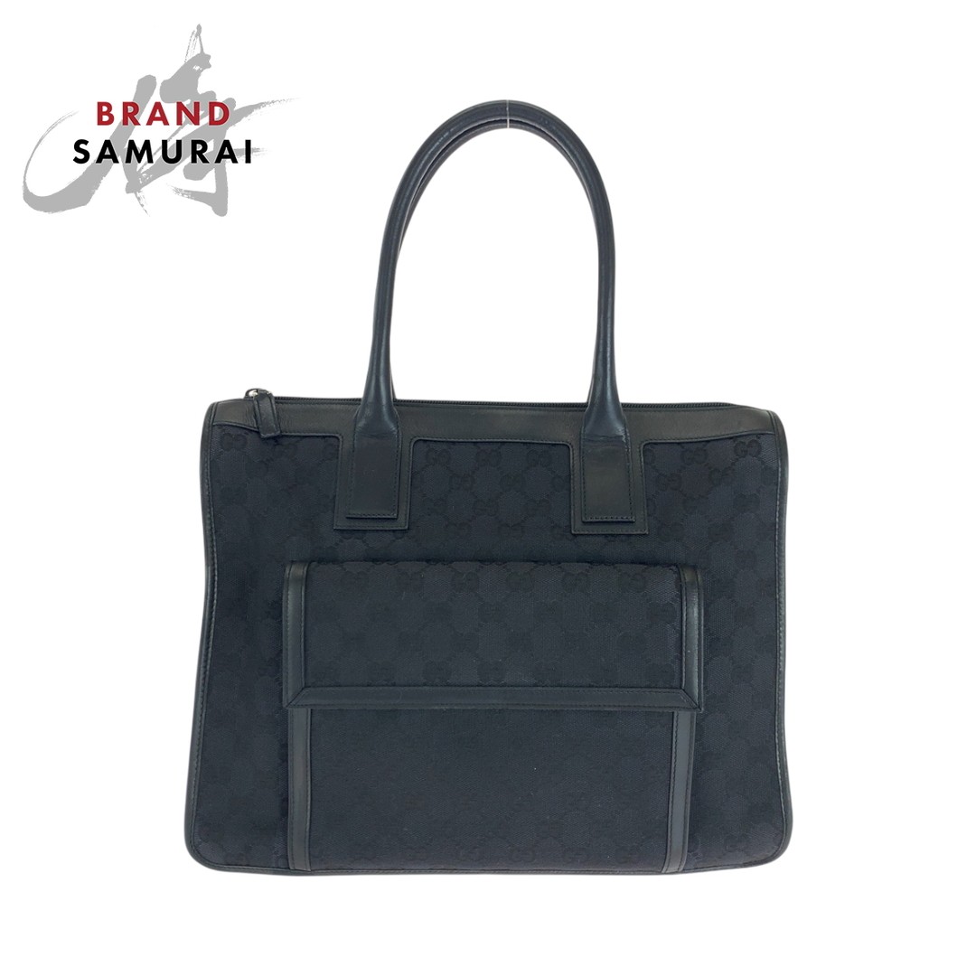 Gucci Black GG Canvas Handbag Silver Hardware Women's Used