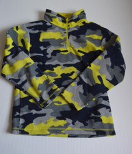 Children's Place Boys Sz Medium 7-8 Yellow Camouflage 1/4 Zip Fleece Sweater