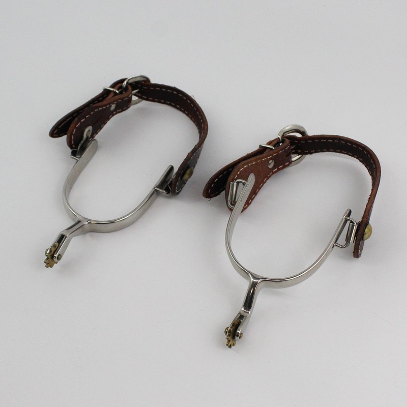 Vintage Colorado Saddlery Western Spurs with Brown Leather Strap