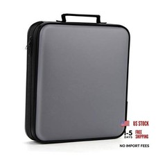 DVD Storage CD Case Holder: 160 Capacity CD Sleeves Black Disc Cases Grey