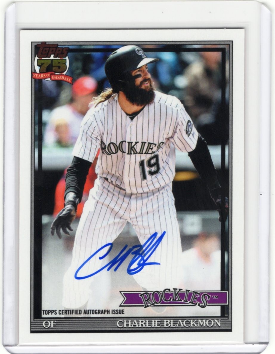 2026 Topps Charlie Blackmon 1991 Topps Baseball Autograph Auto #91B2-CBL Rockies