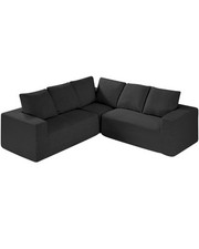 Uimoso Modular Sectional Sofa L Shape Cloud Couch Corduroy and Cushion Black