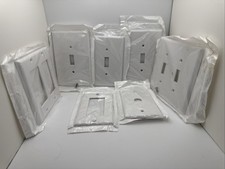 Lotto piastre copri placca da parete in plastica interruttore bianco Leviton