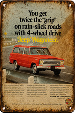 Vintage Jeep Wagoneer Ad Sign Sign Weatherproof Aluminum