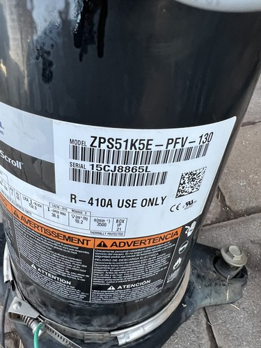 COPELAND COMPRESSOR model ZPS51K5E - PFV-130 year 2015 - 220v single ph 2 stage
