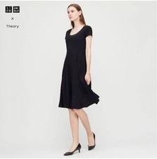 Uniqlo x Theory Crepe Jersey Flare Dress L Size Women's New