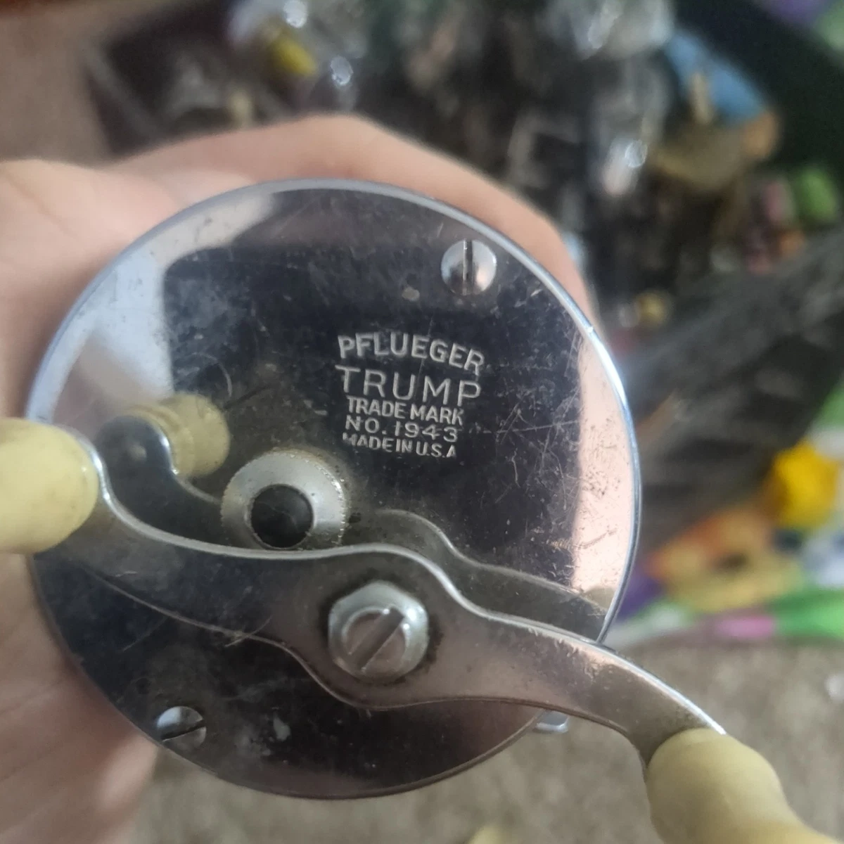 Moulinet de pêche Pflueger Trump vintage 1943 Level Wind en eau