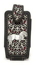 COWBOY RODEO WESTERN LEATHER HORSE PHONE CASE, FUNDA VAQUERA DE CUERO CABALLO