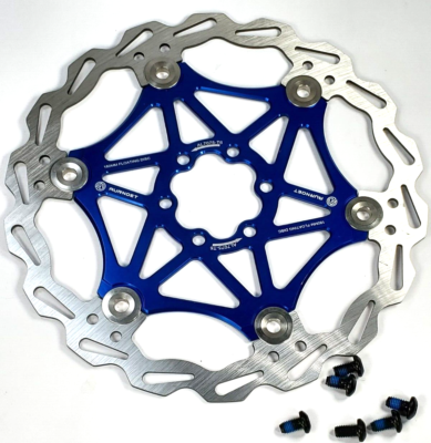 AURNOET 6-Bolt Floating Disc Brake Rotor Assembly, 180mm, BLUE