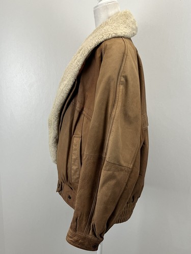 Vtg Adventure Bound By Wilson’s Leather Jacket Sz L GUC Sherpa Collar Detachable - Picture 2 of 11