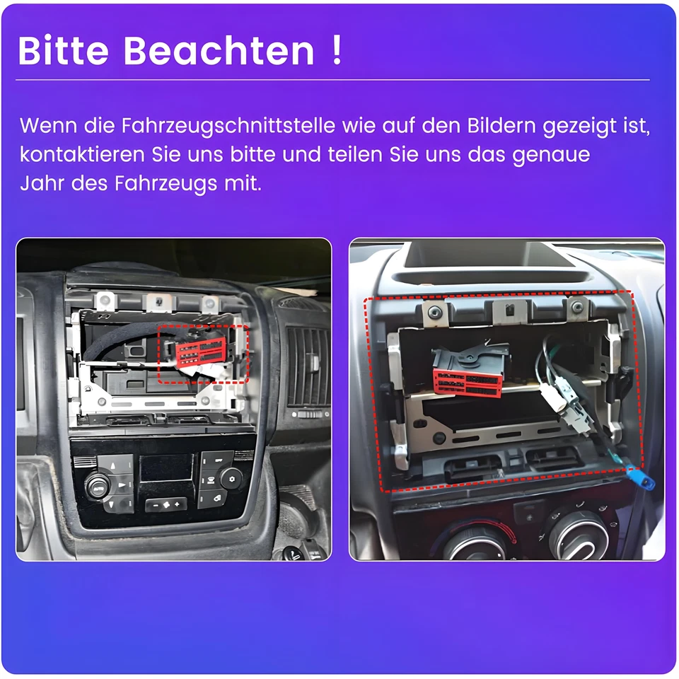 10.1'' Carplay Android 14.0 Autoradio GPS NAVI 6+128GB Für Fiat Ducato 2006-2024 - Bild 2 von 4