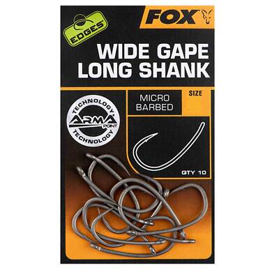 Fox Edges Armapoint Wide Gape Long Shank Hooks 4/5/6/7 X10 Karpfenhaken