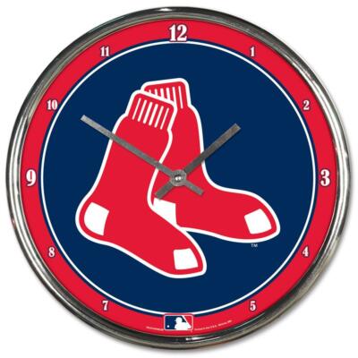 MLB Boston Red Sox Wanduhr Wall Clock Chrome Baseball