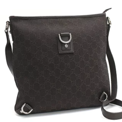 GUCCI Abbey GG Supreme Canvas Leather Shoulder Bag Crossbody Brown Authentic