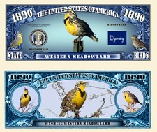 OUR WYOMING WESTERN MEADOWLARK NOVELTY NOTE AND BILL (25 EA)