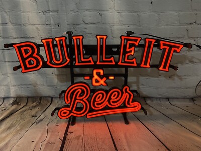 Bulleit Frontier Whiskey Bourbon & Beer Lighted LED Sign Louisville Kentucky