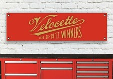 BR337B VELOCETTE LOGO RED AND GOLD VENOM VIPER LE WORKSHOP BANNER SIGN