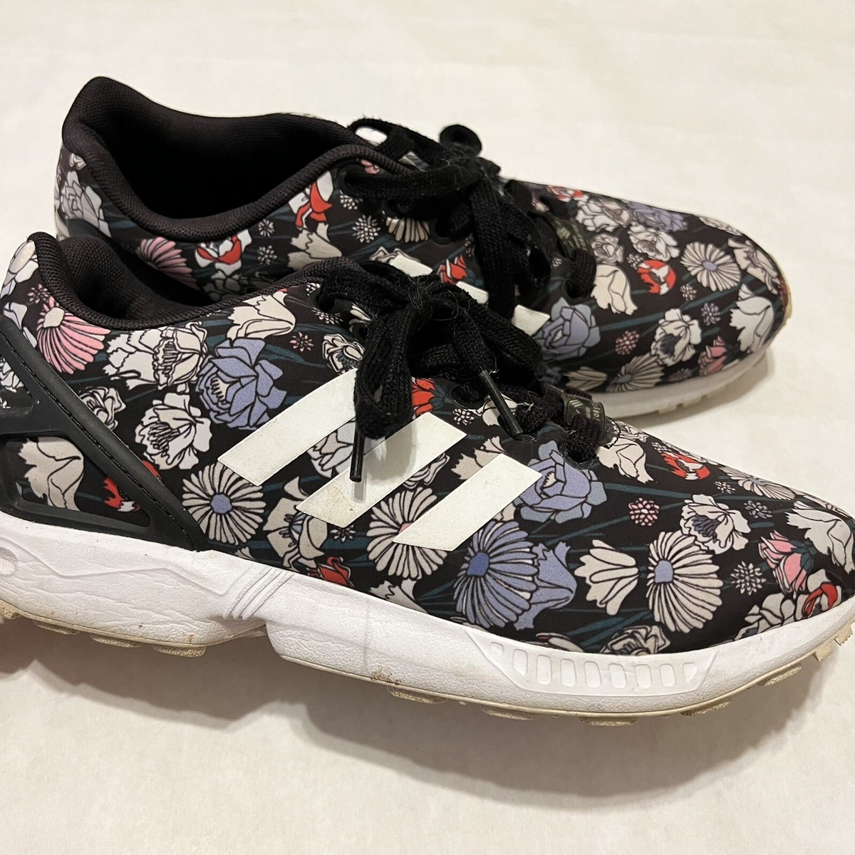 adidas zx flux floral tennis shoes