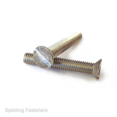 M6/6 mm metrisches Gewinde A4 Edelstahl Senkkopf Schlitz Maschinenschrauben