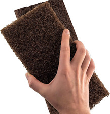 Heavy Duty XL Brown Scouring Pad 2 Pack. 10 X 4.5In Large Multipurpose Nylon Scr