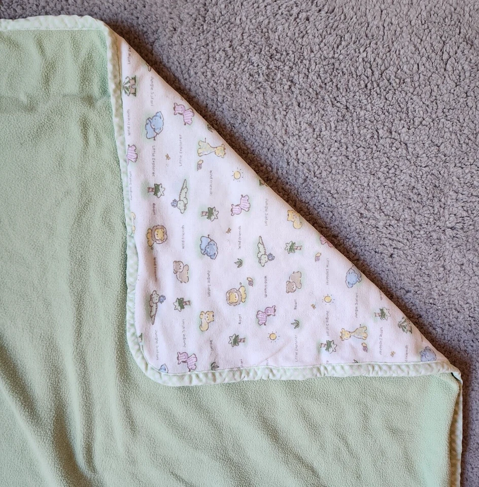 Manta reversible bebé koala safari amigos jirafa león caimán pájaro Foto 3 de 4