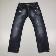 Just Cavalli Y2K Black Jeans Skinnt Low Rise size 32x28 Distressed