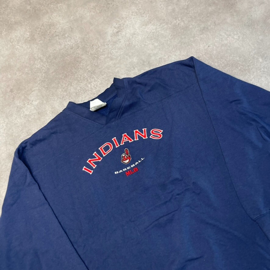 Lee Cleveland Indians Sweatshirt Mens 2XL MLB Crew Neck Jumper, Navy image 3