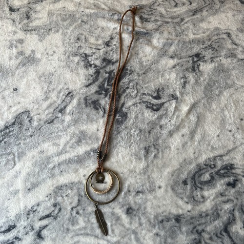 Boho Hippie Hippy Brown Rope Cord Necklace Statement Pendant Feather Jeans - Picture 7 of 16
