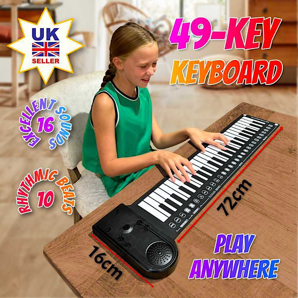 Kids Piano Keyboard 49 Keys Roll Up Piano Portable Electric Piano