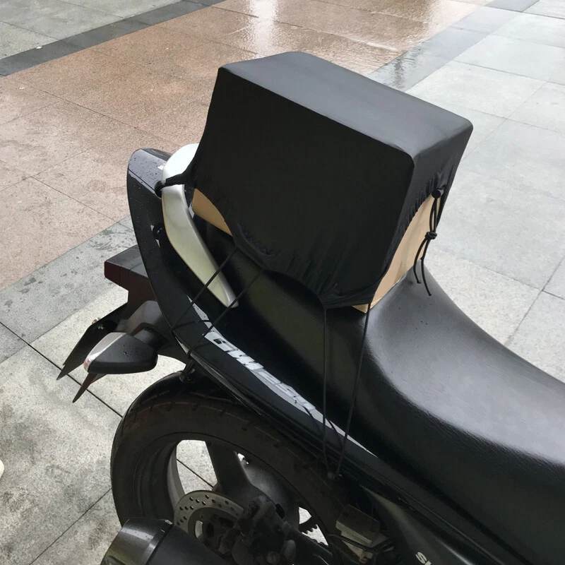 Kit de tela elástica cubierta de estante trasero para maletero de bicicleta negro para motocicleta Foto 2 de 4