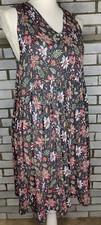 Loft Women's Sleeveless Floral V-Neck A-Line Tank Dress Size XSM Multicolor