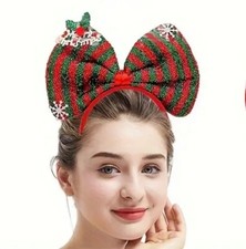 CHRISTMAS HEADBAND LARGE BOW FOR PARTY HOLIDAY GIFT WOMEN ACCESSORIES