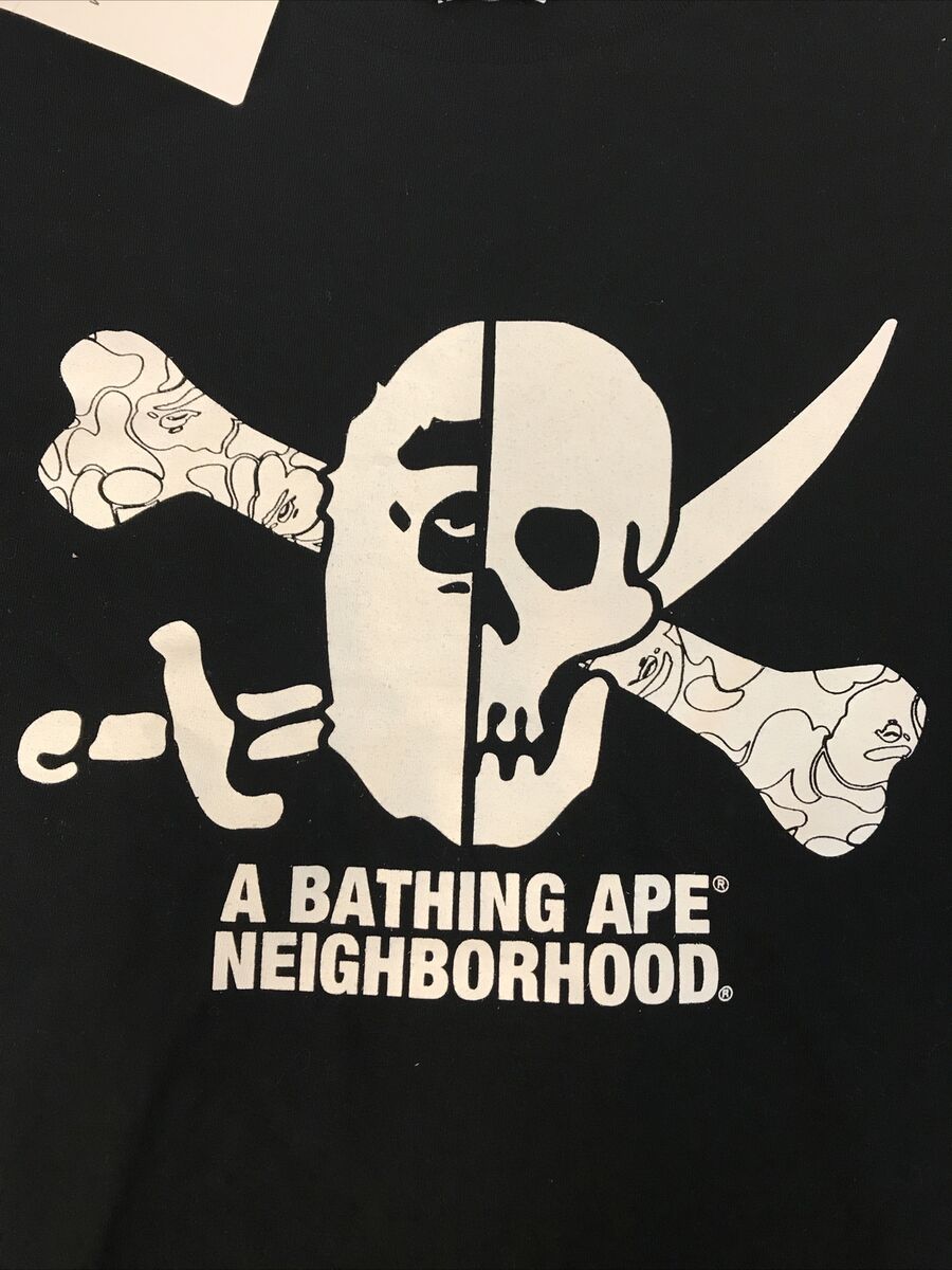 Bape Neighborhood Ape and Skull Tee Black Size L Brand New Bape Neighborhood Ape and Skull Tee Black Size L Brand New