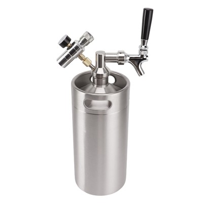 Beer Keg Growler 3.6L Stainless Steel Keg 60PSI Gauge Keg Tap Easy 