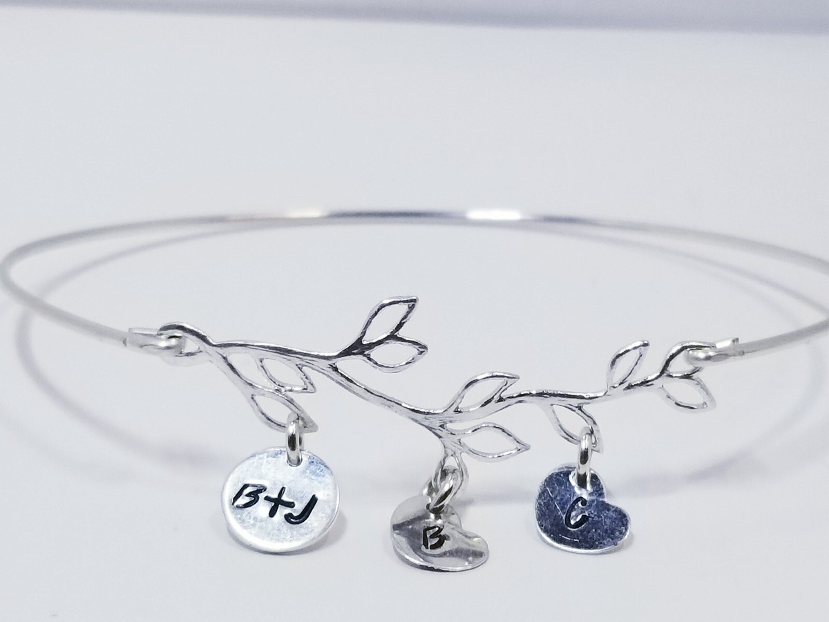 Frosted Willow Personalized Silver Bracelet View 3