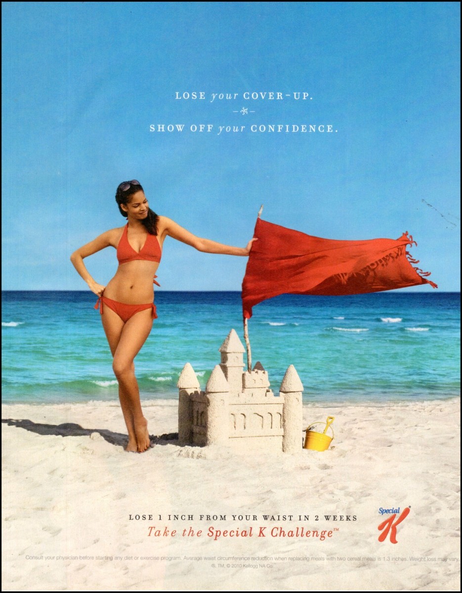 2010 magazine cereal AD SPECIAL K Lose your cover up. Bikini