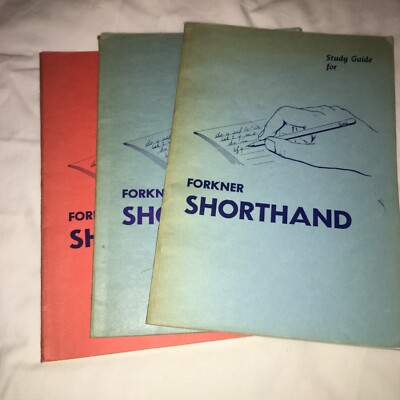 VTG FORKNER ALPHABET SHORTHAND Book  & STUDY GUIDE (c) Workbook1958 Super Rare!