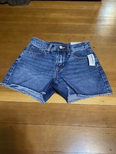 Old Navy Girls Cutoff Shorts 10 blue jean stretch denim High Rise 3  Inseam