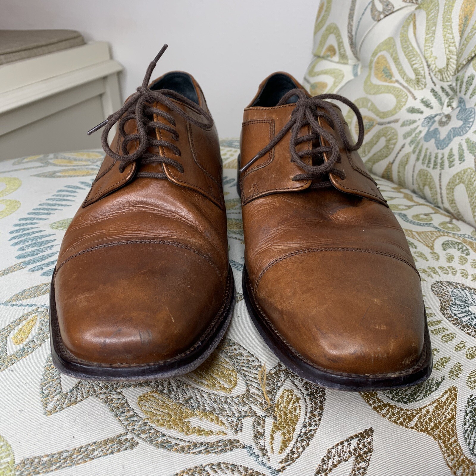 SAOLA Scarpe Oxford derby J Murphy by Johnston da uomo in pelle marrone punta a cappuccio misura 10 5