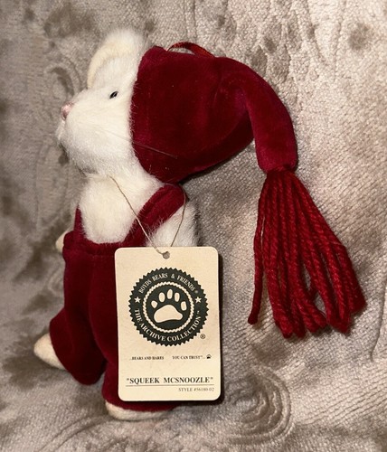 Boyds Bears 'Squeek McSnoozle' Ratón 6"" Pulgadas Peluche de Navidad con Mono Nuevo con Etiquetas - Imagen 3 de 16
