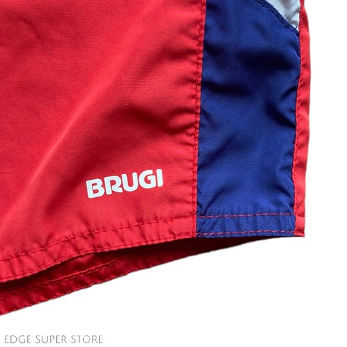 Brugi Red White Blue Striped Stretch Swim Pool Beach Board Shorts Size Small - Picture 3 of 6