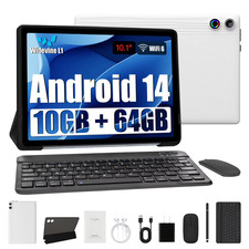 10.1 Inch Android 14 Tablet 12GB RAM 64GB ROM Widevine L1 Compatible IPS HD Scre