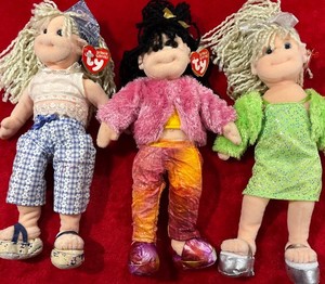 Lot of 3 TY Beanie Boppers 14” dolls Gabby, Candy & Debbie 2002 collection!