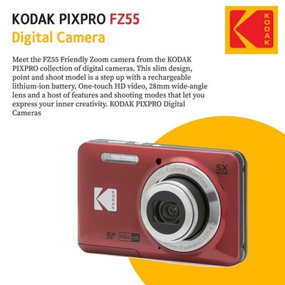 Kodak PIXPRO FZ55 Digital Camera (Red) Bundle 819900014075| eBay