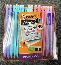 New BIC Xtra-Smooth Pastel Mechanical Pencils with Erasers, 40 Count