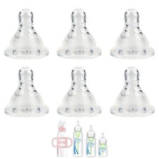 Silicone Nipple for Dr. Brown  s Natural Flow Level 1 Narrow Baby Bottle, Slow