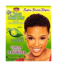 Olive Miracle Curls & Coils Texturizer - Contains Aloe Vera, Castor Oil & Bio...