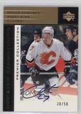 2002 Upper Deck Premier Collection Signatures Gold 30/50 Chuck Kobasew Auto t3w