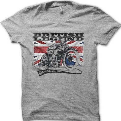 VINTAGE BIKER British Legend Motorcycle Classic Biker T-Shirt 06019